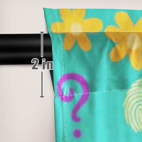 Funnytree 82" X 84" Colorful Mystery Pattern Window Curtains Magnifying Glass Icons Drapes Bedroom Home Room Decor Durable Fabric Machine Washable in Saudi Arabia
