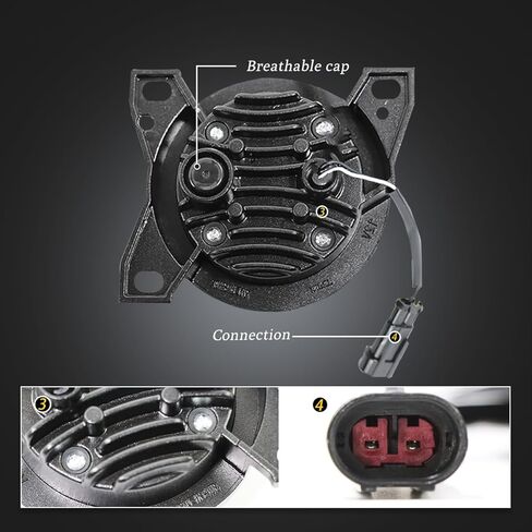 12V Black LED Fog Lights Assembly Pair Set Compatible with Peterbilt 579 587 & Kenworth T660 (2013-2021 Models) - Left & Right Front Fog Lamp Replacement in Saudi Arabia