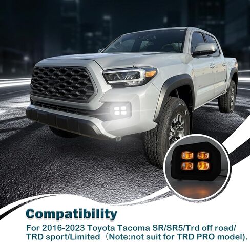 LED Front Bumper Fog Light Kit for Toyota Tacoma 2016-2023 Switchback White Daytime Running Light Amber Turn Signal Lamp in Saudi Arabia