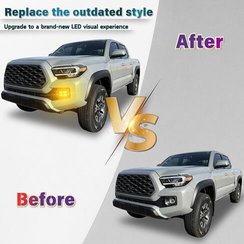 LED Front Bumper Fog Light Kit for Toyota Tacoma 2016-2023 Switchback White Daytime Running Light Amber Turn Signal Lamp in Saudi Arabia
