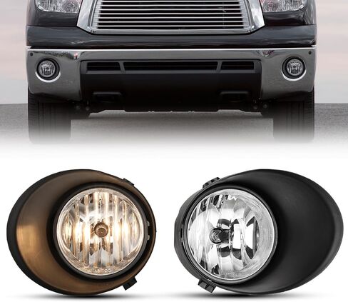 CPW Fog Lights Compatible with [2007 2008 2009 2010 2011 2012 2013 Toyota Tundra] Driving Fog Lights Pair + Wiring + Switch Kit Clear Lens in Kuwait