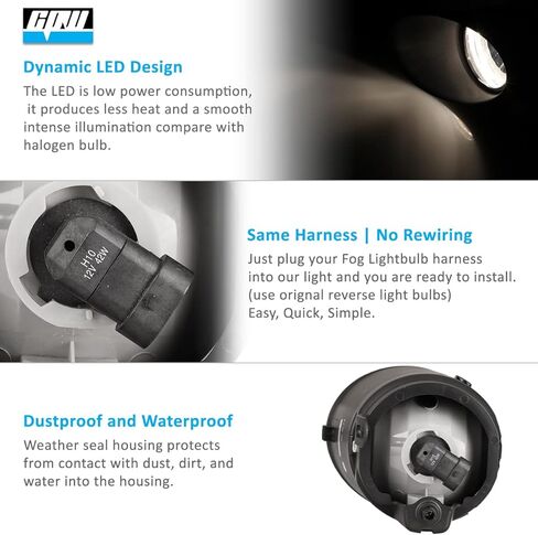 CPW Fog Lights Compatible with [2007 2008 2009 2010 2011 2012 2013 Toyota Tundra] Driving Fog Lights Pair + Wiring + Switch Kit Clear Lens in Kuwait