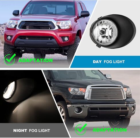 CPW Fog Lights Compatible with [2007 2008 2009 2010 2011 2012 2013 Toyota Tundra] Driving Fog Lights Pair + Wiring + Switch Kit Clear Lens in Kuwait