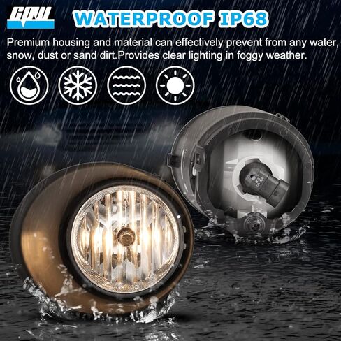 CPW Fog Lights Compatible with [2007 2008 2009 2010 2011 2012 2013 Toyota Tundra] Driving Fog Lights Pair + Wiring + Switch Kit Clear Lens in Kuwait