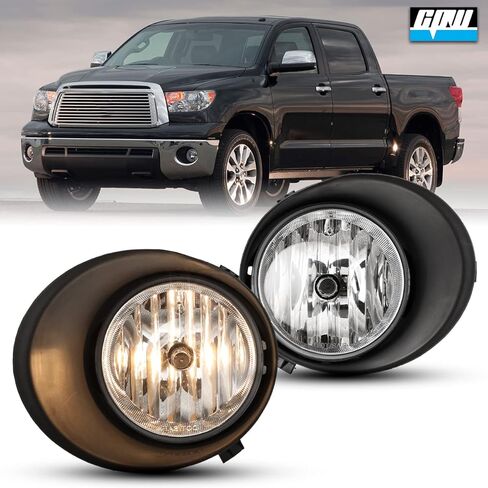 CPW Fog Lights Compatible with [2007 2008 2009 2010 2011 2012 2013 Toyota Tundra] Driving Fog Lights Pair + Wiring + Switch Kit Clear Lens in Kuwait