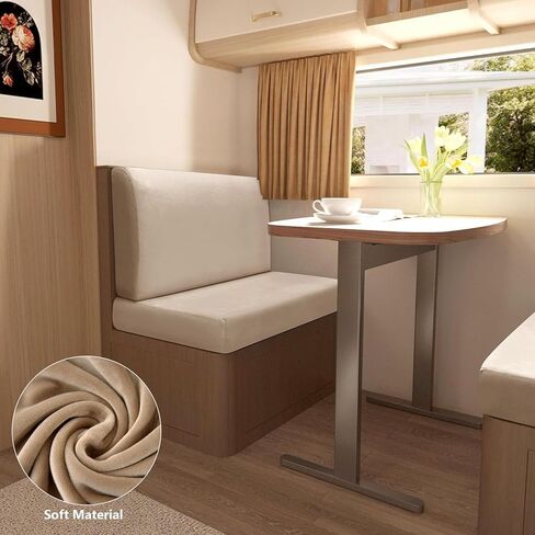 Rv Cushion Covers Dinette Booth Seats, Velvet Couch Covers Rv Stretch Sofa Seat Slipcover Rv Bench Seat Covers for Dinette (Orange) in Saudi Arabia