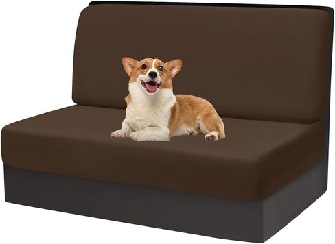 Rv Cushion Covers Dinette Booth Seats, Velvet Couch Covers Rv Stretch Sofa Seat Slipcover Rv Bench Seat Covers for Dinette (Orange) in Saudi Arabia