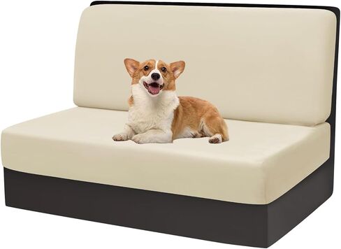 Rv Cushion Covers Dinette Booth Seats, Velvet Couch Covers Rv Stretch Sofa Seat Slipcover Rv Bench Seat Covers for Dinette (Orange) in Saudi Arabia