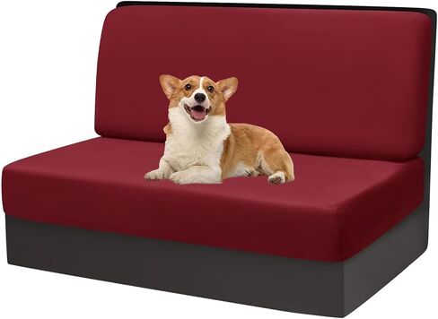 Rv Cushion Covers Dinette Booth Seats, Velvet Couch Covers Rv Stretch Sofa Seat Slipcover Rv Bench Seat Covers for Dinette (Orange) in Saudi Arabia
