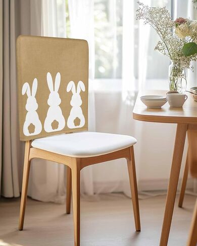 Dining Room Chair Covers Back Slipcover Set of 4, Easter Bunny Rabbit Animal Stretch Chair Protector for Kitchen Hotel Restaurant Home Decor Removable Washable Chair Slipcover in Kuwait