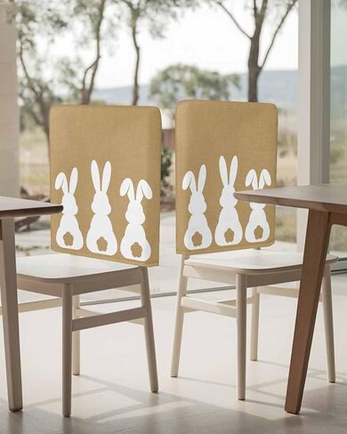 Dining Room Chair Covers Back Slipcover Set of 4, Easter Bunny Rabbit Animal Stretch Chair Protector for Kitchen Hotel Restaurant Home Decor Removable Washable Chair Slipcover in Kuwait
