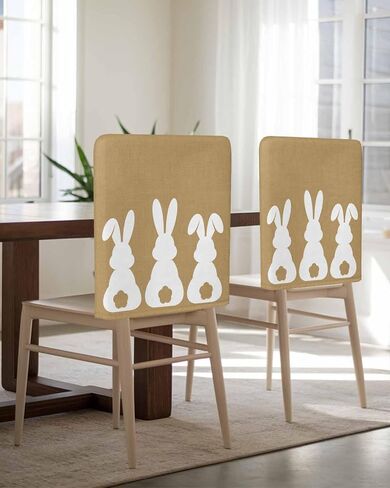 Dining Room Chair Covers Back Slipcover Set of 4, Easter Bunny Rabbit Animal Stretch Chair Protector for Kitchen Hotel Restaurant Home Decor Removable Washable Chair Slipcover in Kuwait