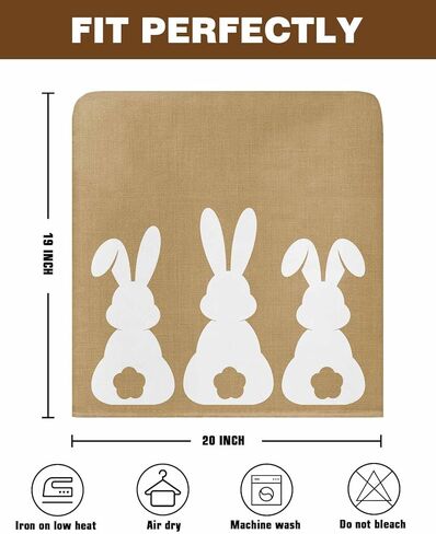 Dining Room Chair Covers Back Slipcover Set of 4, Easter Bunny Rabbit Animal Stretch Chair Protector for Kitchen Hotel Restaurant Home Decor Removable Washable Chair Slipcover in Kuwait