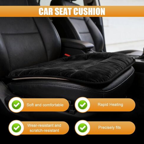 Car Seat Cushion, Breathable Soft Auto Front Seats Protector Pad for Comfortable Driving, Warm Vehicle Interior Driver Seat Non-Slip Decorative Accessory for Most Cars (Black) in Saudi Arabia