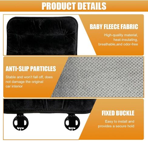 Car Seat Cushion, Breathable Soft Auto Front Seats Protector Pad for Comfortable Driving, Warm Vehicle Interior Driver Seat Non-Slip Decorative Accessory for Most Cars (Black) in Saudi Arabia