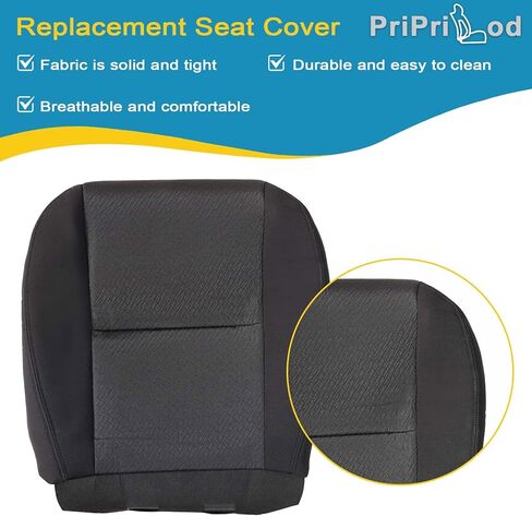 Pripirlod Black Cloth Driver & Passenger Side Bottom and Top Back and Foam Cushion Replacement Seat Cover Compatible with Chevy Silverado 1500 2500HD 3500HD 2007 2008 2009 2010 2011 2012 2013 2014 in Saudi Arabia