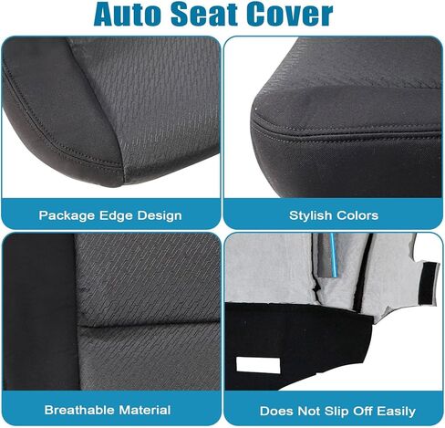 Pripirlod Black Cloth Driver & Passenger Side Bottom and Top Back and Foam Cushion Replacement Seat Cover Compatible with Chevy Silverado 1500 2500HD 3500HD 2007 2008 2009 2010 2011 2012 2013 2014 in Saudi Arabia
