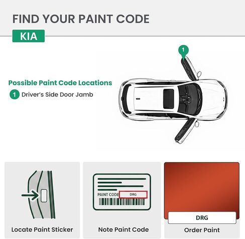 ERA Paints - DRG - Fire Orange Pearl for KIA MOTORS Exact OEM Color Match Automotive Touch Up Paint for Cars - Scratch & Chip Repair for Metal & Plastic - Premium Kit - Made in USA in Kuwait