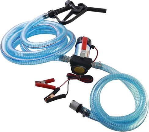 Diesel Transfer Pump Kit,12 GPM DC 12V Portable Self-Priming Fuel Transfer Pump W/Manual Nozzle,6.6 FT & 13 FT Fuel Hose,Filter Used for Diesel, Kerosene,Light Oil,NPT Threads Fittings in Kuwait