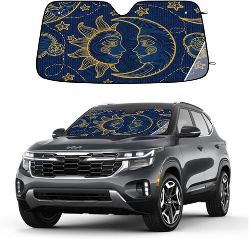 Cartoon Cat Sky Sun Visor for Car Windshield Sun Shade Blocks UV Rays Suns Visor Protector Car Window Shades for Cars 51x27.5 in Truck SUV Auto Sunshades in Saudi Arabia