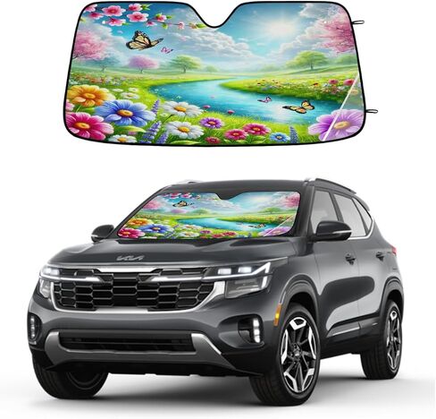 Cartoon Cat Sky Sun Visor for Car Windshield Sun Shade Blocks UV Rays Suns Visor Protector Car Window Shades for Cars 51x27.5 in Truck SUV Auto Sunshades in Saudi Arabia