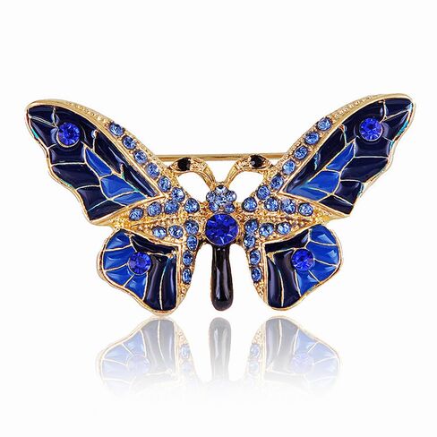 Kercisbeauty Black Butterfly Shape Brooch for Women Men Unisex Jewelry Suit Dress Crystals Brooches Pin (Black) in Saudi Arabia