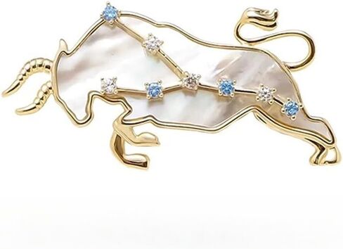 Zodiac Constellation Brooch for Women, 12 Astrology Sign Crystal Brooch Pin, Unique Birthday Gift in Saudi Arabia