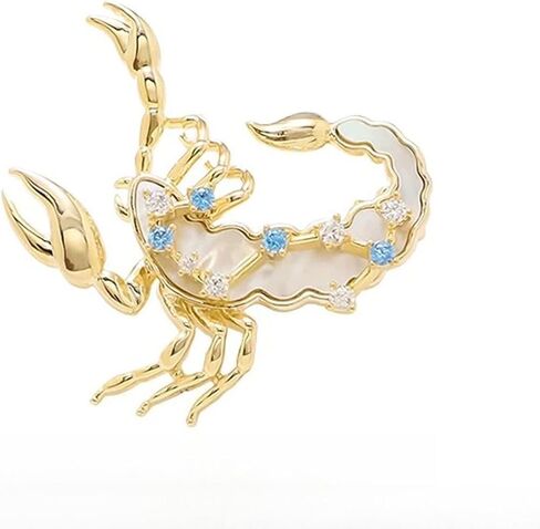 Zodiac Constellation Brooch for Women, 12 Astrology Sign Crystal Brooch Pin, Unique Birthday Gift in Saudi Arabia