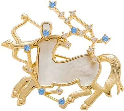 Zodiac Constellation Brooch for Women, 12 Astrology Sign Crystal Brooch Pin, Unique Birthday Gift in Saudi Arabia