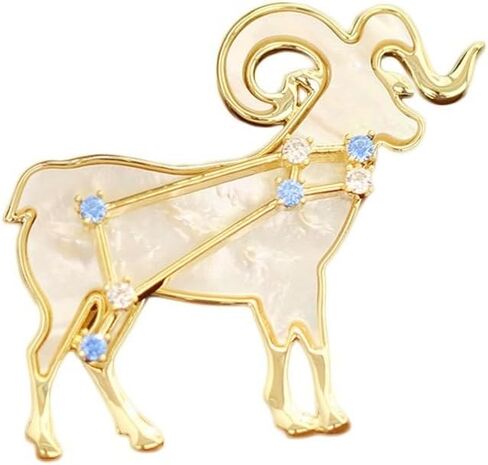 Zodiac Constellation Brooch for Women, 12 Astrology Sign Crystal Brooch Pin, Unique Birthday Gift in Saudi Arabia