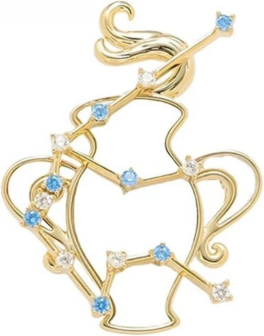 Zodiac Constellation Brooch for Women, 12 Astrology Sign Crystal Brooch Pin, Unique Birthday Gift in Saudi Arabia