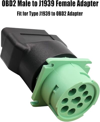 OBD2 Male to Green J1939 Female Adapter 9pin to 16pin in Saudi Arabia