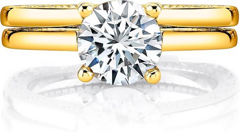 Metal Masters 1.6Ct Moissanite Engagement Bridal Set Carved Scrolls Halo Wedding Ring 18K Gold Silver in Kuwait