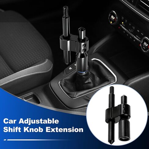 Adjustable H Type Shift Knob Extension, Aluminum Alloy Car Gear Shift Knob Extension Lever M12x1.25, with 3X Adapter Size 12/10/8 Mm, for Most Cars, Pickup and More in Saudi Arabia