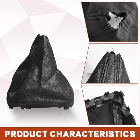 Shift Knob Dust Cover Compatible with Ford Focus 2015-2018, Leather Shifter Lever Knob Boot Protector, Dustproof Gear Shift Cover Interior Decor Car Accessories (Black) in Kuwait