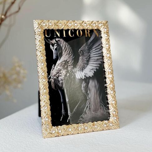 إطارات صور زجاجية معدنية إطارات صور مرصعة بالجواهر مقاس 4 × 6 مع أحجار الراين، وأشكال أفقية ورأسية، أو شاشة عرض مثبتة على الطاولة أو الحائط in Kuwait