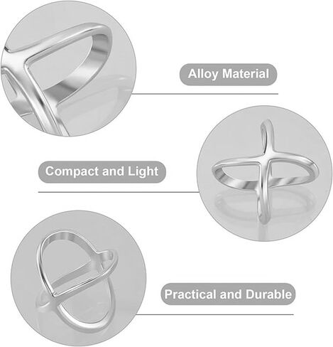 JinYu 10 Pcs Scarf Ring Scarf Clips,Scarf Ring Clip Scarf Slide Buckle for Women Silver in Saudi Arabia