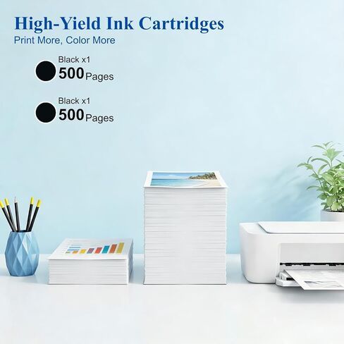 لخراطيش الحبر الأسود 232XL (عبوة من قطعتين) بديلة مُعاد تصنيعها لخراطيش الحبر Epson 232XL مجموعة كومبو تعمل مع طابعة Epson XP-4200 XP-4205 WF-2930 WF-2950، 2 أسود in Kuwait