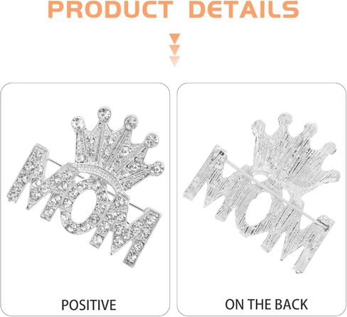 Mother's day Pin Crown Brooch Pin Mom Rhinestone Crystal Brooches Mom Casual Novelty Party Brooch Mothers Day Birthday in Kuwait