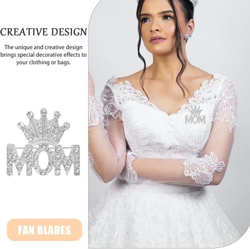 Mother's day Pin Crown Brooch Pin Mom Rhinestone Crystal Brooches Mom Casual Novelty Party Brooch Mothers Day Birthday in Kuwait