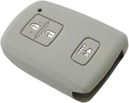غطاء مفتاح فوب من مطاط السيليكون متوافق مع (3 أزرار) 2012-2021 تويوتا 4 رنر C-HR هايلاندر لاند كروزر بريوس C بريوس V RAV4 أسود/رمادي in Saudi Arabia