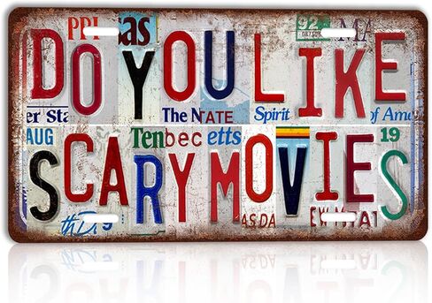 Vintage License plate Halloween Wall Decor Metal Sign Tin Signs - Do you like scary movies in Kuwait