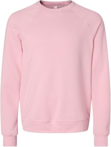 BELLA+CANVAS - Unisex Sponge Fleece Raglan Crewneck Sweatshirt - 3901 - Pink - XL in Kuwait