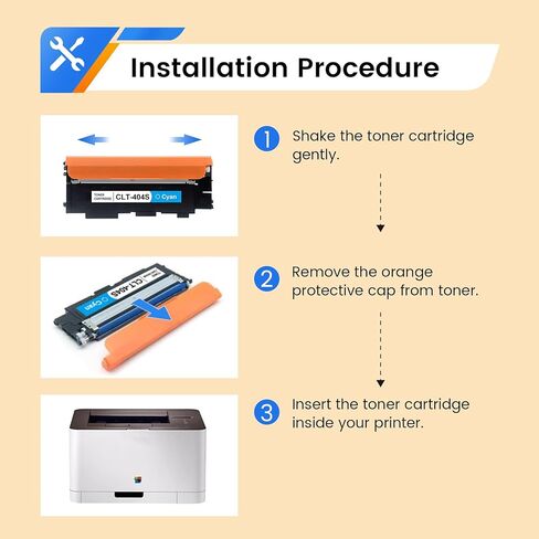 CLT-404S Toner Cartridges BK C M Y Replacement for Samsung 404S CLT-K404S CLT-C404S CLT-M404S CLT-Y404S Toner Compatible for C480FW C430W SL-C430W SL-C480FW SL-C480FN C480 SL-C482FW C483FW Printer in Kuwait