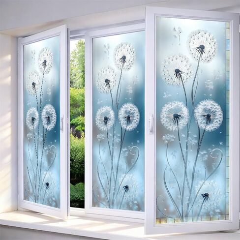 IVN Privacy Window Film Stained Glass Window Cling Pink Blossom Design Decorative Static Cling Glass Film for Bathroom Kitchen Door Panel 17.7 x 39.3 Inch in Saudi Arabia