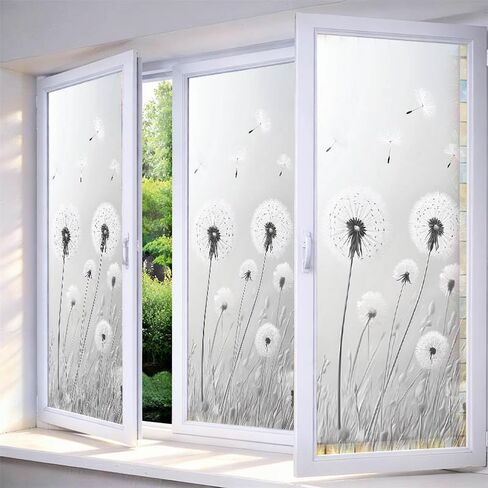 IVN Privacy Window Film Stained Glass Window Cling Pink Blossom Design Decorative Static Cling Glass Film for Bathroom Kitchen Door Panel 17.7 x 39.3 Inch in Saudi Arabia