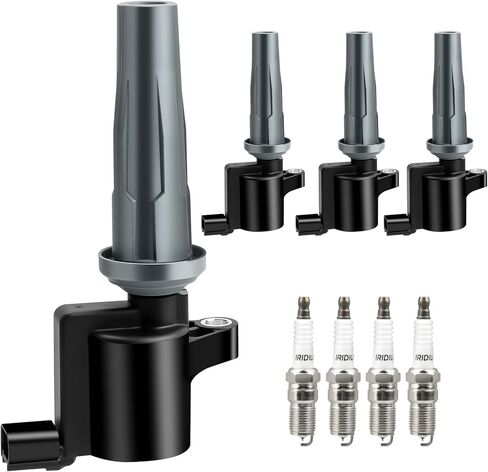 Ignition Coil Pack and Spark Plug fit for 2.5L 2.0L 2009 2010 2011 2012 2013 2014 2015 2016 2017 2018 2019 Ford Escape Fusion Transit Connect C-Max, Lincoln MKZ, 2010-11 Mercury Milan, Mariner, UF621 in Saudi Arabia