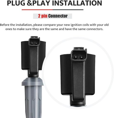 Ignition Coil Pack and Spark Plug fit for 2.5L 2.0L 2009 2010 2011 2012 2013 2014 2015 2016 2017 2018 2019 Ford Escape Fusion Transit Connect C-Max, Lincoln MKZ, 2010-11 Mercury Milan, Mariner, UF621 in Saudi Arabia