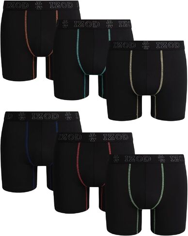 IZOD Men's Boxer Briefs - 6 Pack Ultrasoft Performance Mens Underwear Boxers - Breathable Sport Boxers for Men (S-XL) in Kuwait