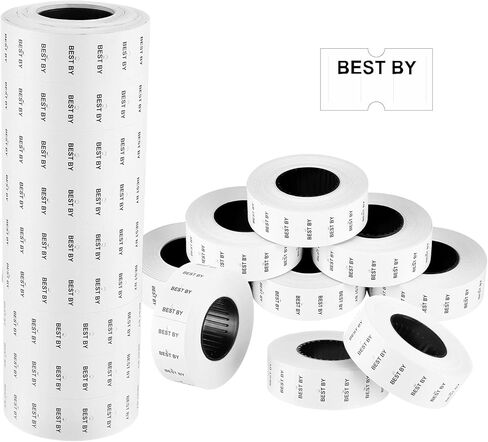 10 Rolls Best by Labels for Price Gun Expiration Date Pantry Labels Bulk 10, 000 Blank Price and Date Gun Label for Containers, Kitchen Stickers for Food Freshness in Kuwait